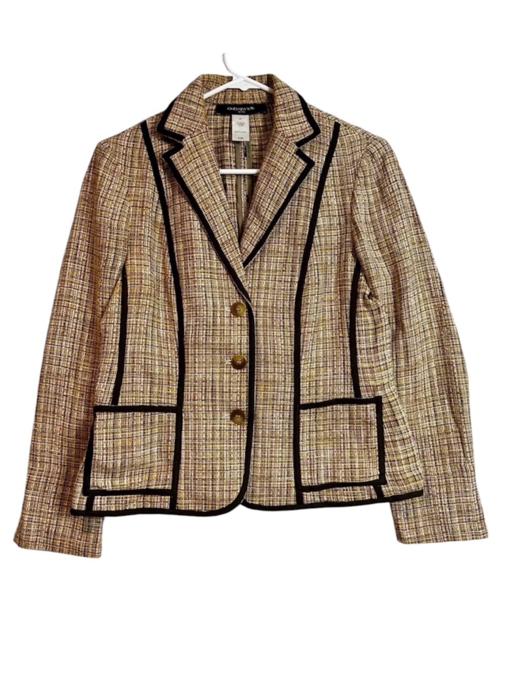 Jones New York Tweed Twee Cotton Linen Blend Academia Blazer